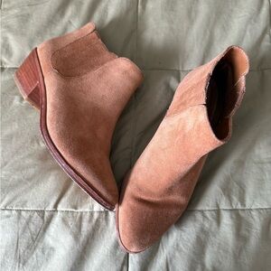 JOIE tan suede leather heeled ankle booties 36